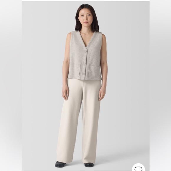 NWT Eileen Fisher Lightweight Boiled Wool Vest in Regenerative Wool - Picture 2 of 9